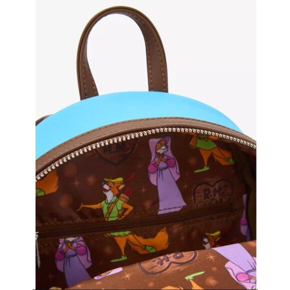 Loungefly Disney Robin Hood & Maid Marian Sky Mini Backpack NWT main image 6